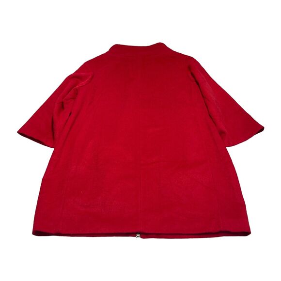 Jessica London Coat Women's 18W Red Polyester Mock Neck Full Zip - Picture 3 of 9